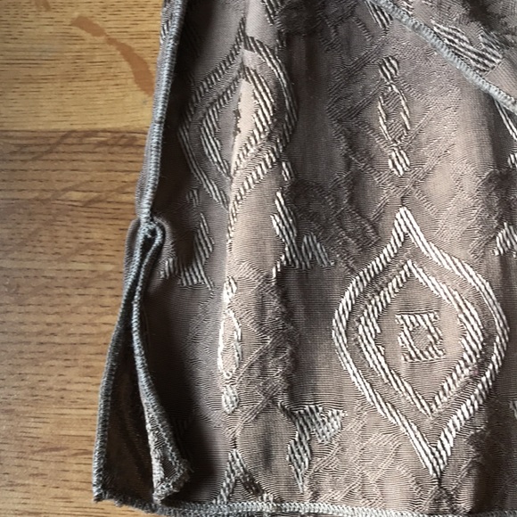 Tan long sleeve pullover Top with side slits at bottom. - Picture 3 of 5